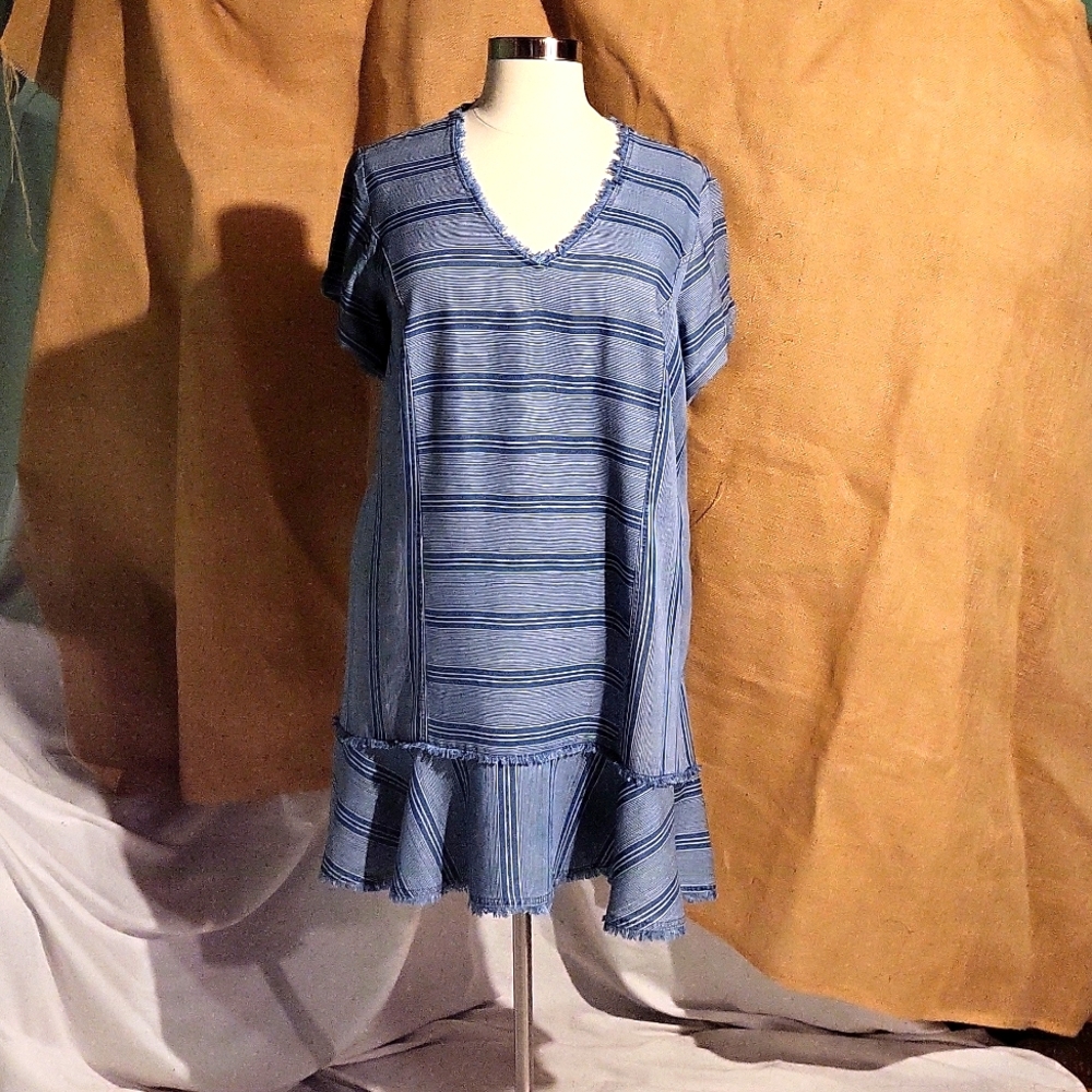 Blue striped dress